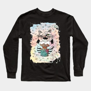 Emotional Cat Playful Long Sleeve T-Shirt